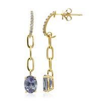 14K Unheated Tanzanite Gold Earrings (CIRARI)