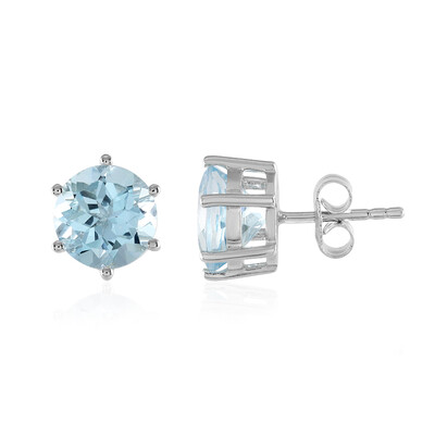 Sky Blue Topaz Silver Earrings