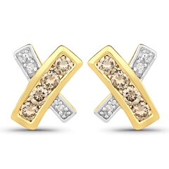 PK Brown Diamond Silver Earrings