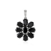 Black Spinel Silver Pendant