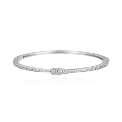 White Topaz Silver Bangle