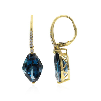 14K London Blue Topaz Gold Earrings