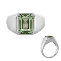 Green Amethyst Silver Ring