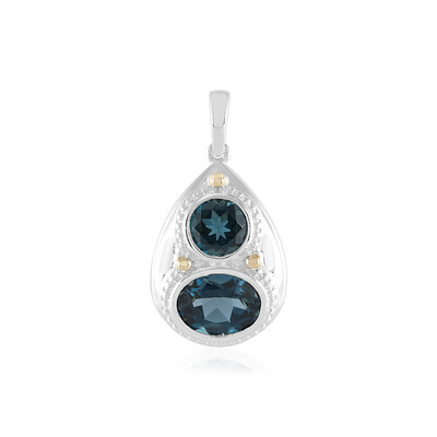 London Blue Topaz Silver Pendant (Granulieren)