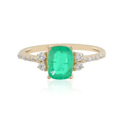 9K Russian Emerald Gold Ring