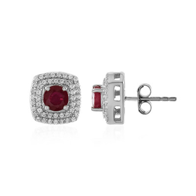 Bemainty Ruby Silver Earrings