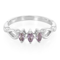 Unheated Ceylon Purple Sapphire Silver Ring