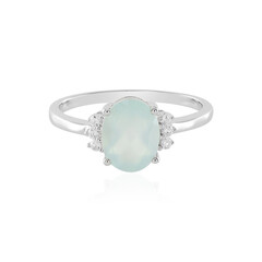 Aqua Chalcedony Silver Ring