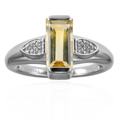 Bi Colour Citrine Silver Ring