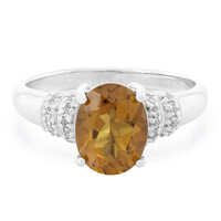 Cognac Quartz Silver Ring