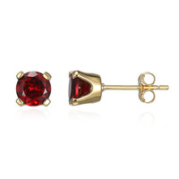 Mozambique Garnet Silver Earrings