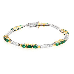 Zambian Emerald Silver Bracelet (Gems en Vogue)