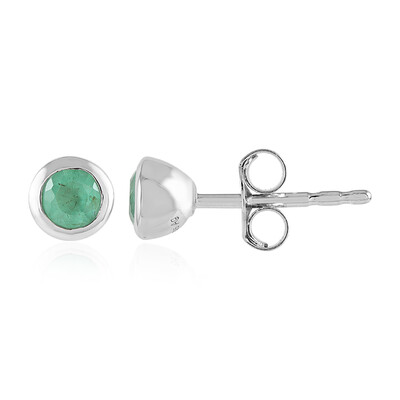 Colombian Emerald Silver Earrings