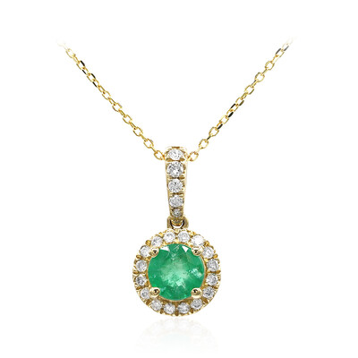 10K AAA Zambian Emerald Gold Necklace