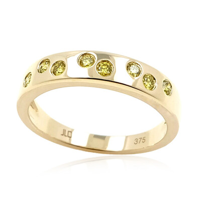 9K SI2 Yellow Diamond Gold Ring