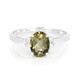 Olive Quartz Silver Ring