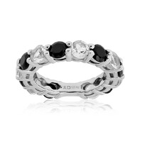 Black Spinel Silver Ring