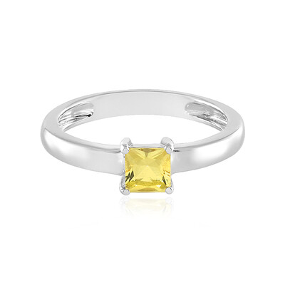 Yellow Beryl Silver Ring