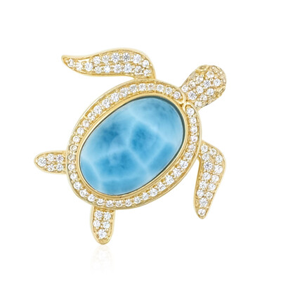 9K Larimar Gold Pendant