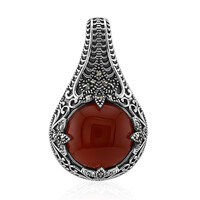 Red Agate Silver Pendant (Annette classic)