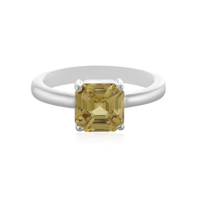 Yellow Zircon Silver Ring