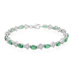 Zambian Emerald Silver Bracelet