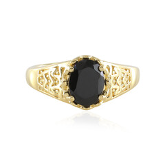 Black Spinel Silver Ring