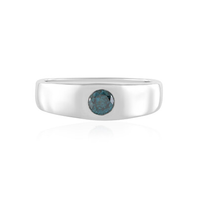 I2 Blue Diamond Silver Ring