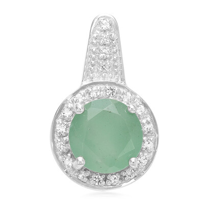 Green Chalcedony Silver Pendant