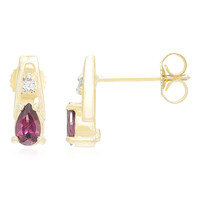 10K Brazilian Rhodolite Gold Earrings