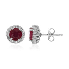 Bemainty Ruby Silver Earrings