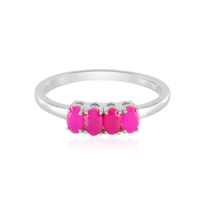 Raspberry Chalcedony Silver Ring