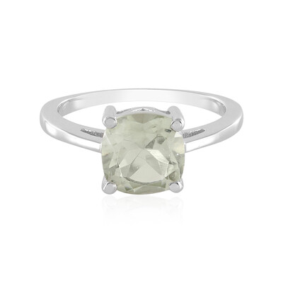 Green Amethyst Silver Ring