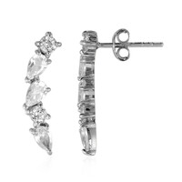 White Topaz Silver Earrings