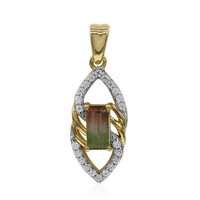 9K Bi Colour Tourmaline Gold Pendant