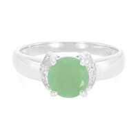 Green Chalcedony Silver Ring