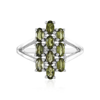 Moldavite Silver Ring