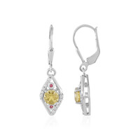 Yellow Beryl Silver Earrings