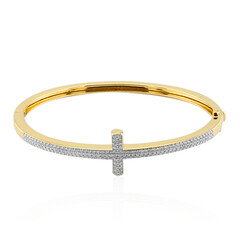 14K SI1 (G) Diamond Gold Bangle