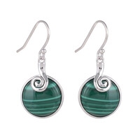 Malachite Silver Earrings