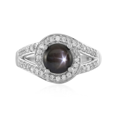 Black Star Sapphire Silver Ring