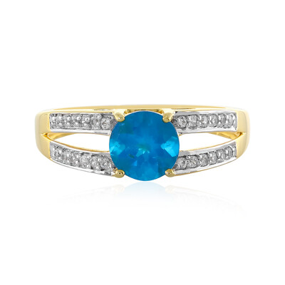 Neon Blue Apatite Silver Ring