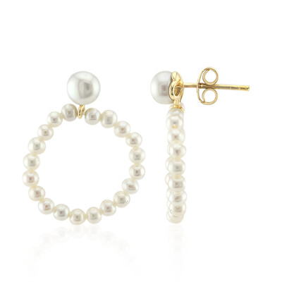 White Freshwater Pearl Silver Earrings (TPC)