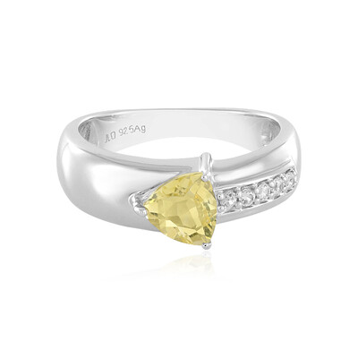 Yellow Fluorite Silver Ring