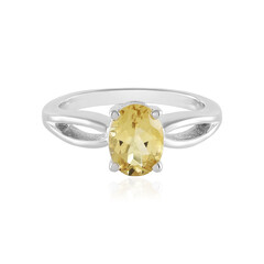 Yellow Beryl Silver Ring