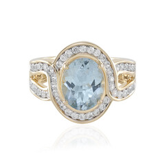 9K AAA Aquamarine Gold Ring (SUHANA)