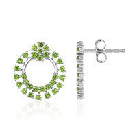 Russian Diopside Silver Earrings