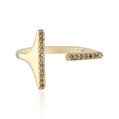 9K I3 Champagne Diamond Gold Ring (de Melo)