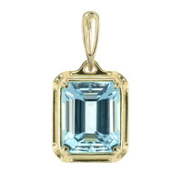 9K Sky Blue Topaz Gold Pendant