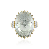 Green Amethyst Silver Ring